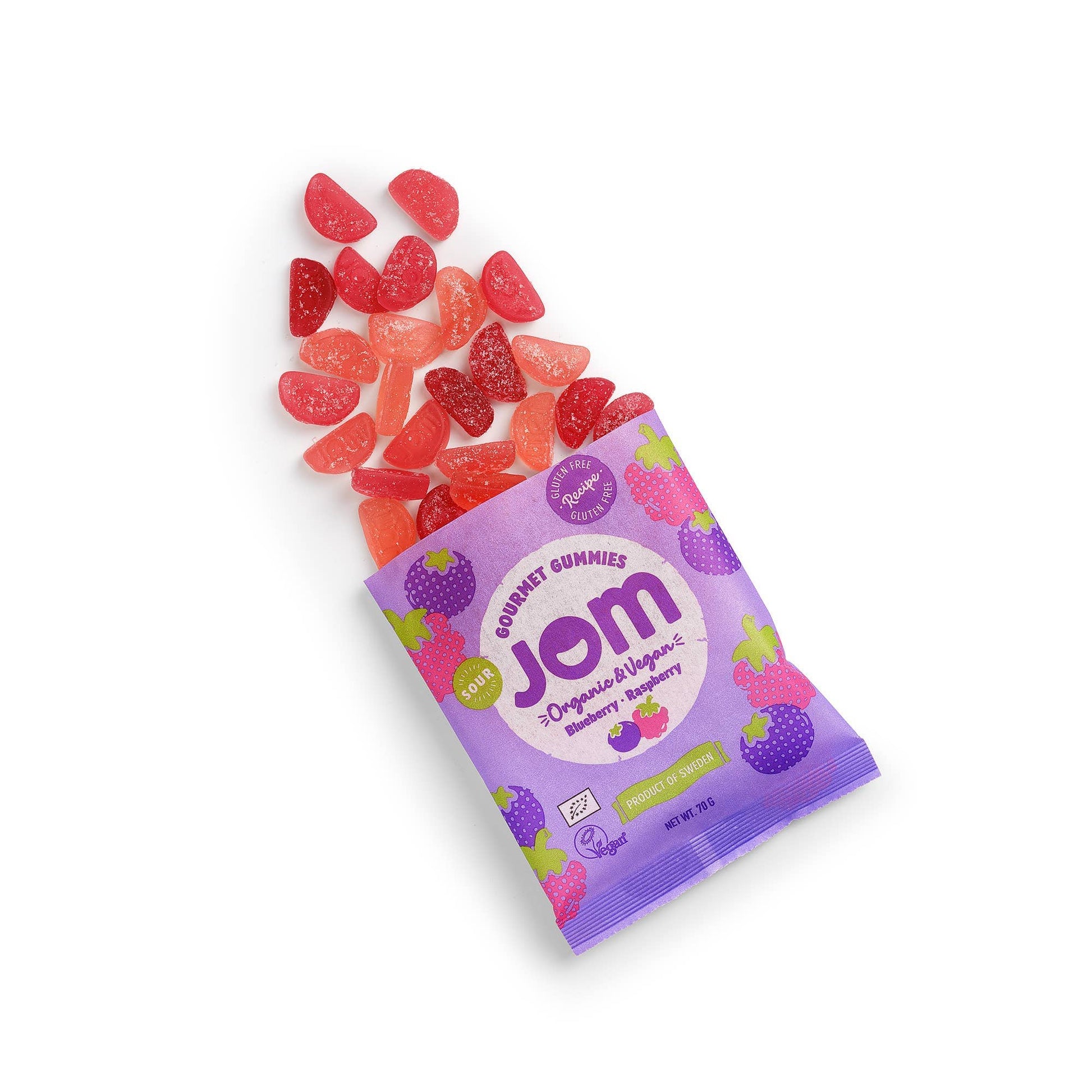 Villem Organic and Vegan Swedish Sour Blueberry & Raspberry Gummies JOM