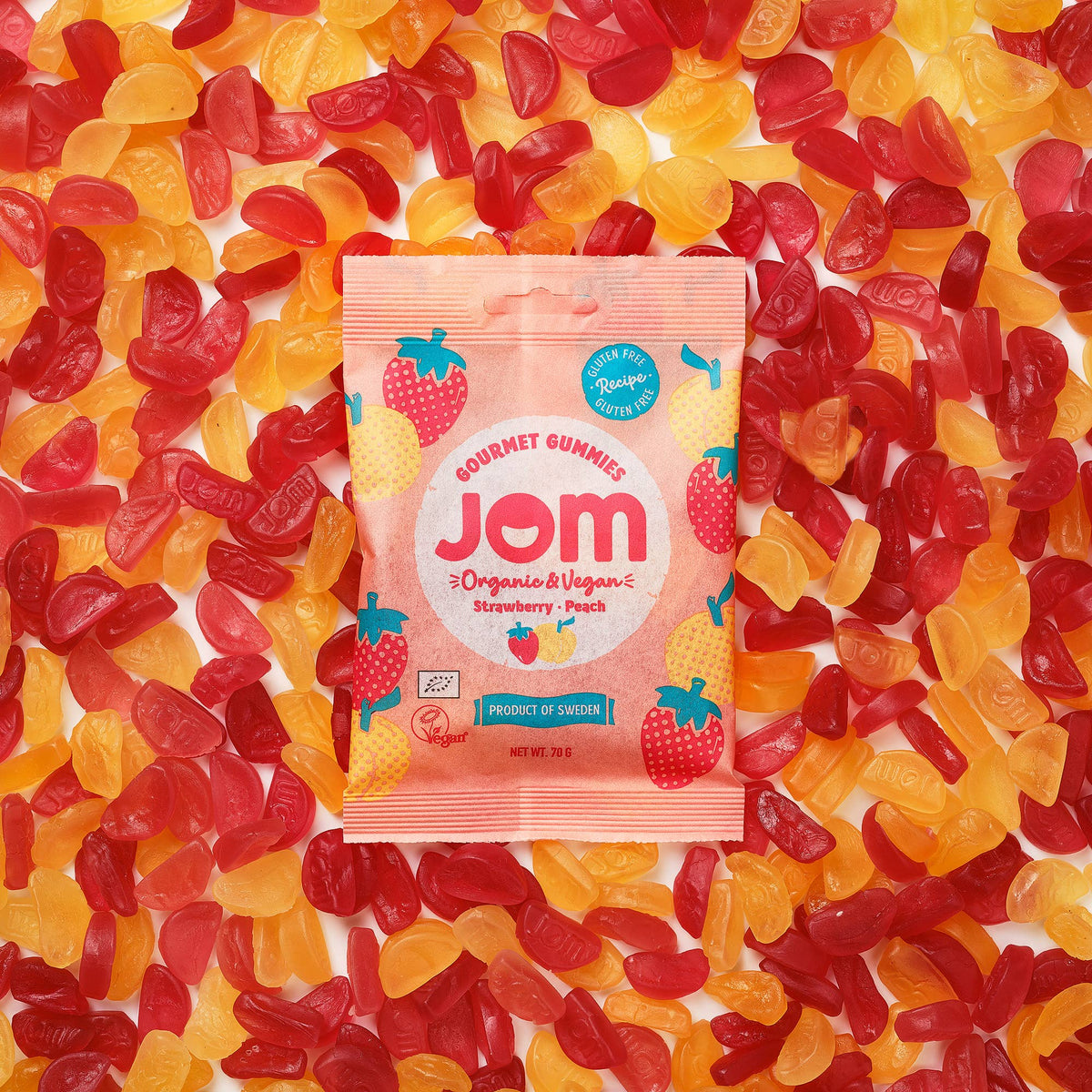 Villem Organic and Vegan Swedish Strawberry & Peach Gummies JOM