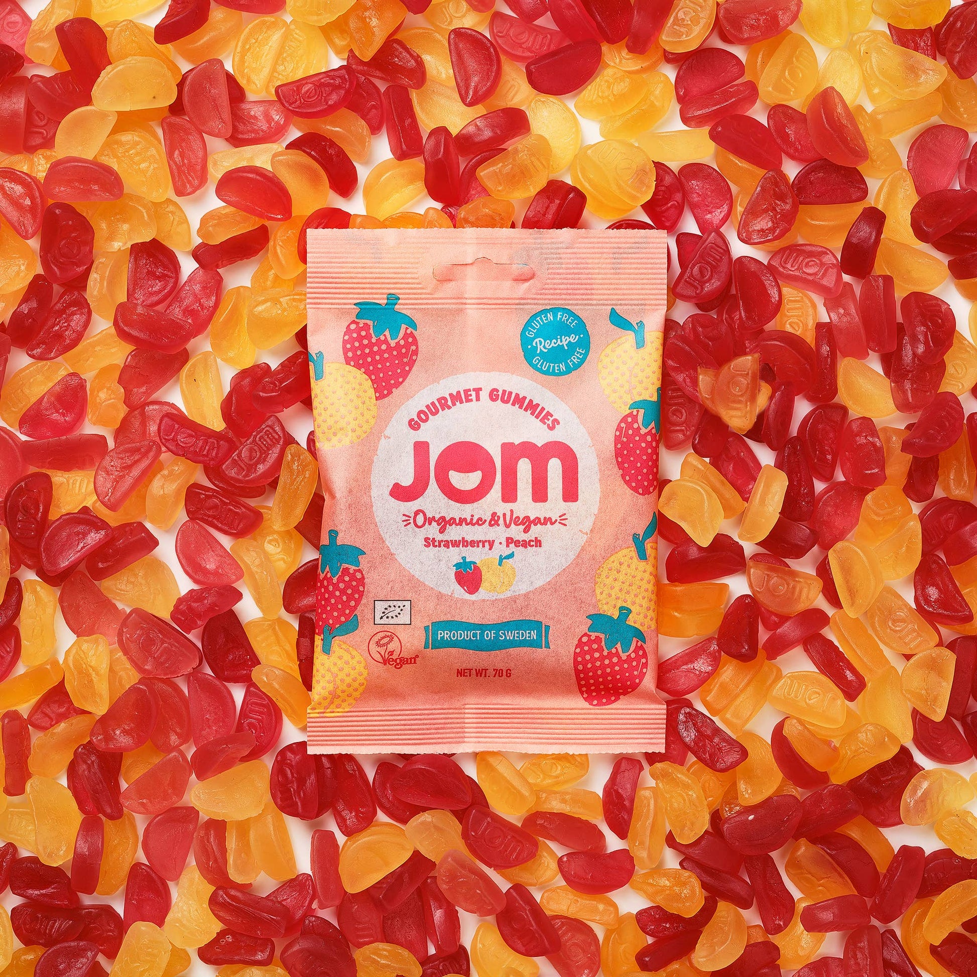 Villem Organic and Vegan Swedish Strawberry & Peach Gummies JOM