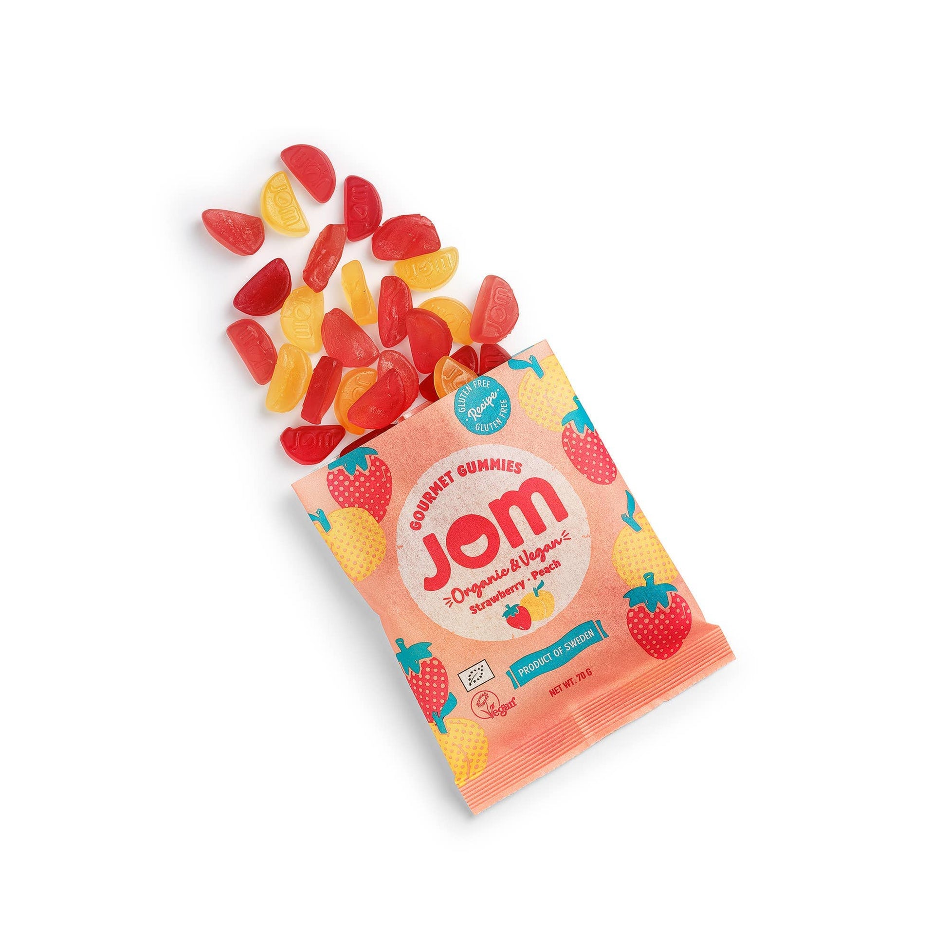 Villem Organic and Vegan Swedish Strawberry & Peach Gummies JOM