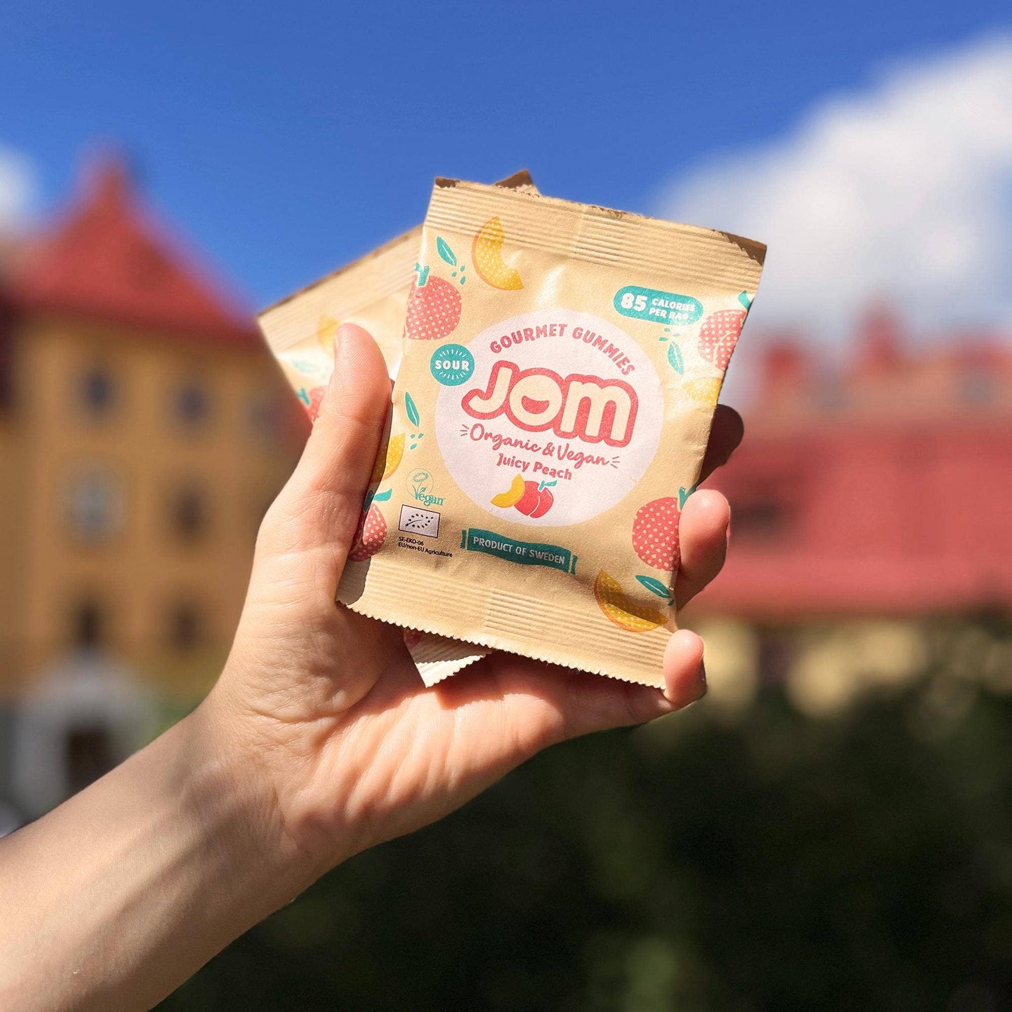 Villem Organic & Vegan Snack Pack - Sour Juicy Peach Gummies JOM