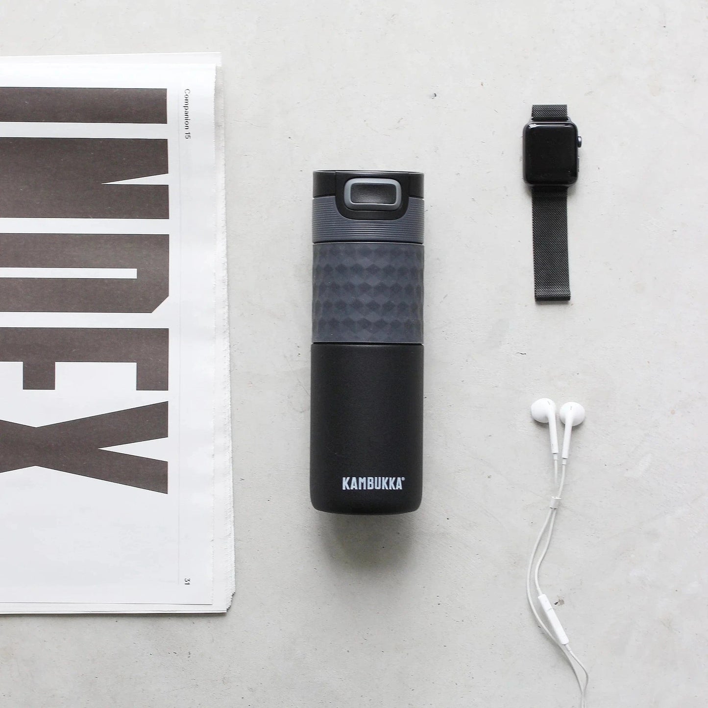 Villem Kambukka termospudel Etna Grip 500 ml - Black Steel Kambukka