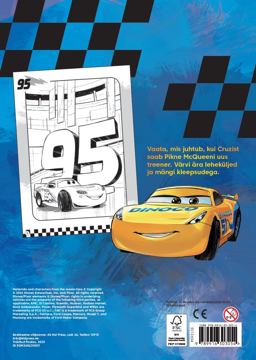 Villem Autod. Värvimisraamat- Cruz ja McQueen KidsPress