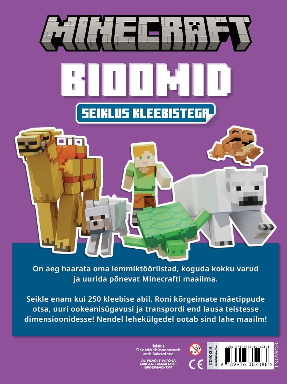 Villem Minecraft. Bioomid.Seiklus kleebistega KidsPress