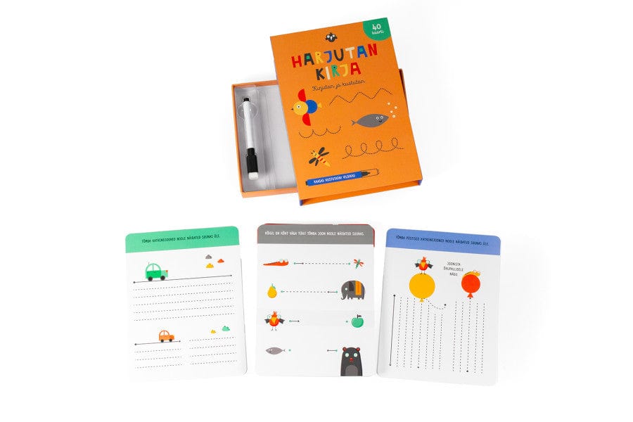 Villem Harjutan kirja. Kirjutan ja kustutan õppekaardid Koolibri