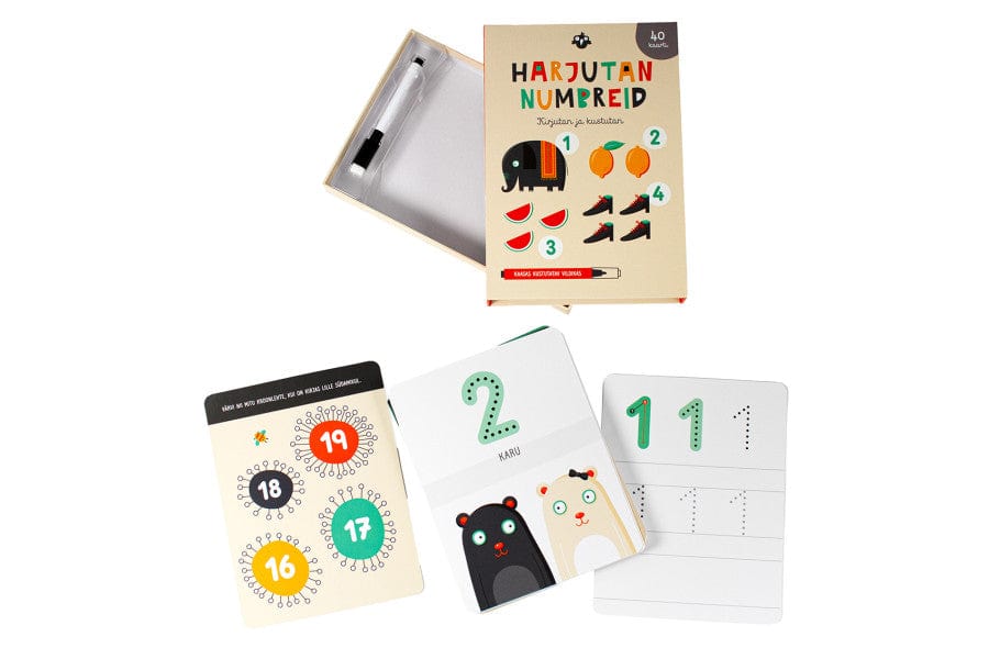 Villem Harjutan numbreid. Kirjutan ja kustutan õppekaardid Koolibri