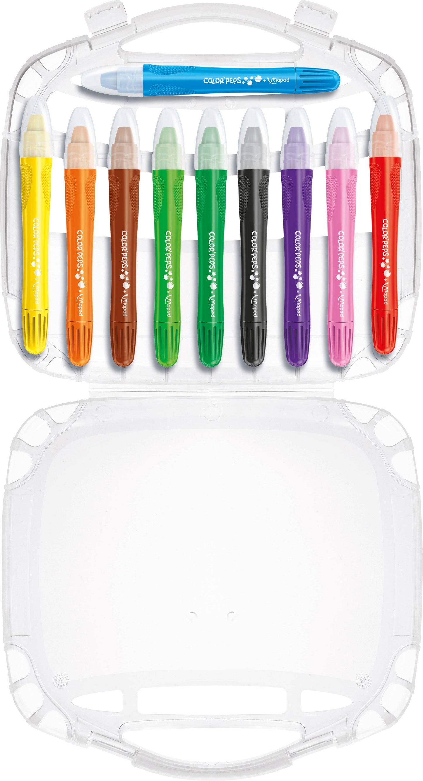Villem MAPED Color'Peps geelkriitide komplekt pintsli ja karbiga 10 värvi Maped
