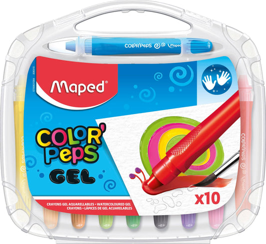 Villem MAPED Color'Peps geelkriitide komplekt pintsli ja karbiga 10 värvi Maped