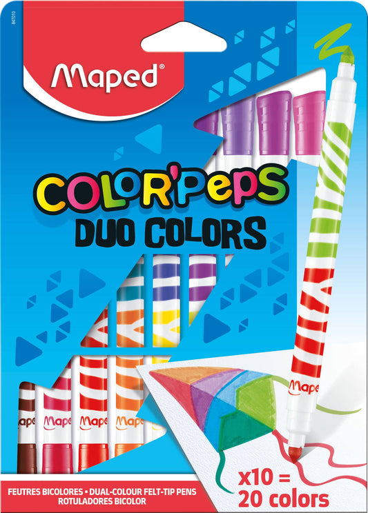 Villem MAPED Color'Peps Long Life Duo kahepoolsed viltpliiatsid 10=20 värvi Maped