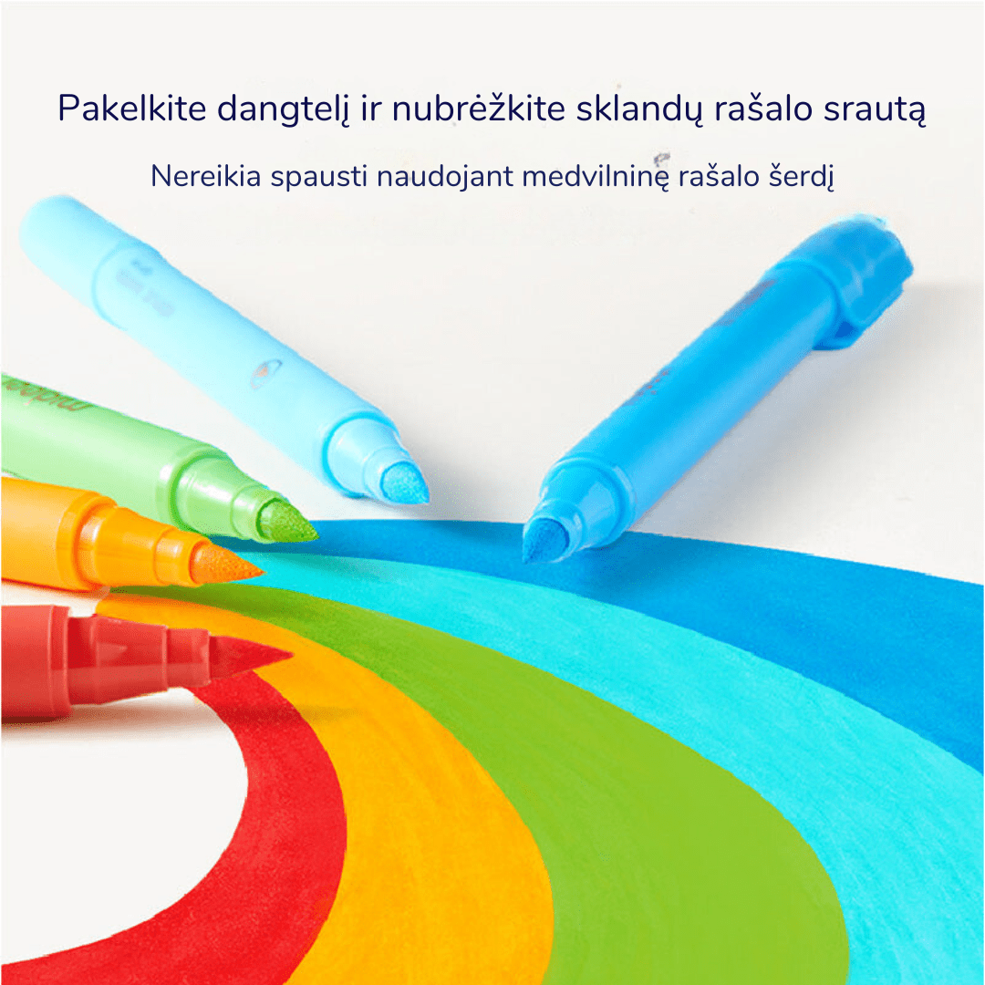 Villem Akriliniai markeriai flomasteriai minkštu antgaliu - 36 spalvos Mideer