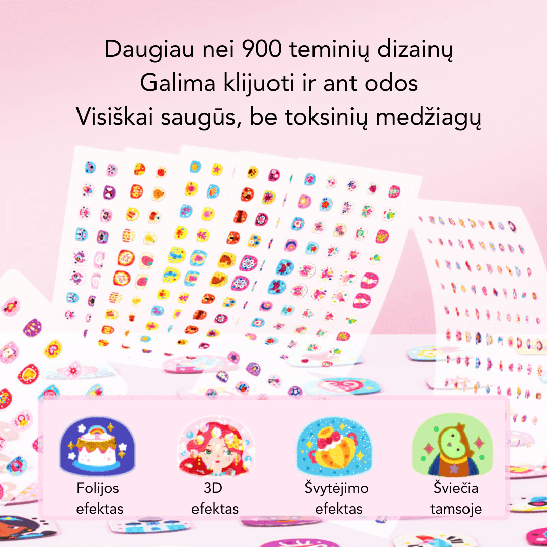 Villem Madingi nagų lipdukai - Princesės tematika Mideer