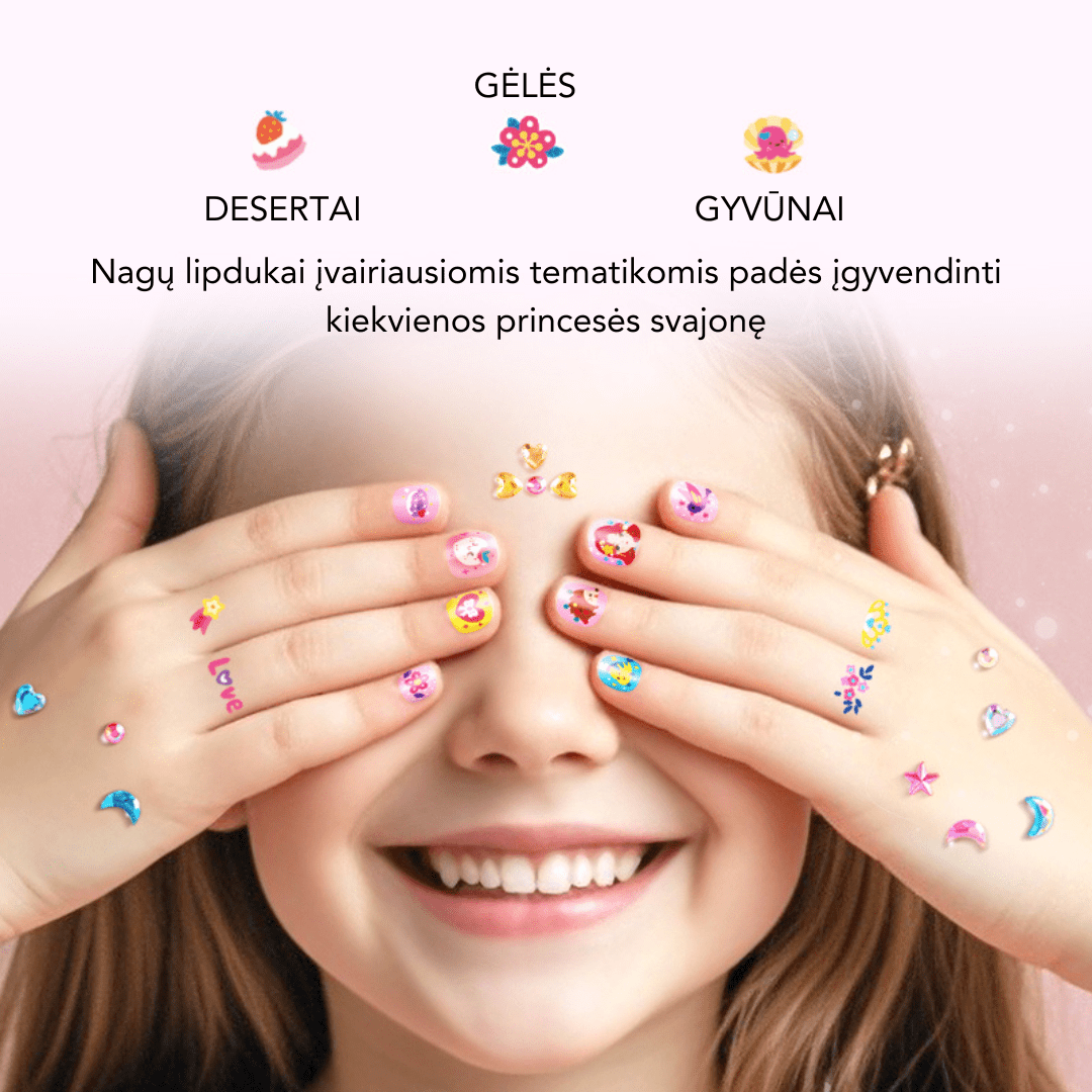 Villem Madingi nagų lipdukai - Princesės tematika Mideer