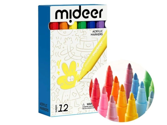 Villem MIDEER akrüülmarkerid 12 tooni karbis Mideer