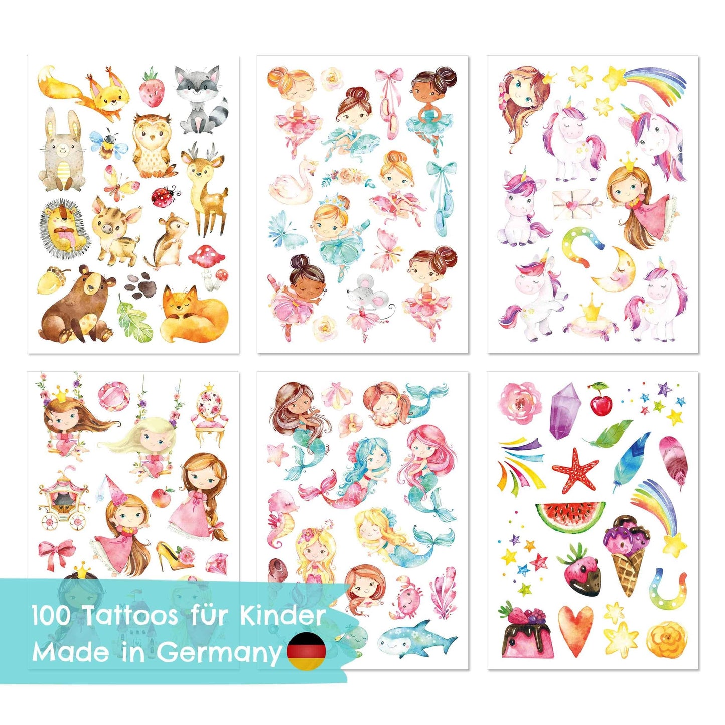 Villem 🦄 100 ajutist tätoveeringut – sünnipäevapidu tüdrukutele Papierdrachen