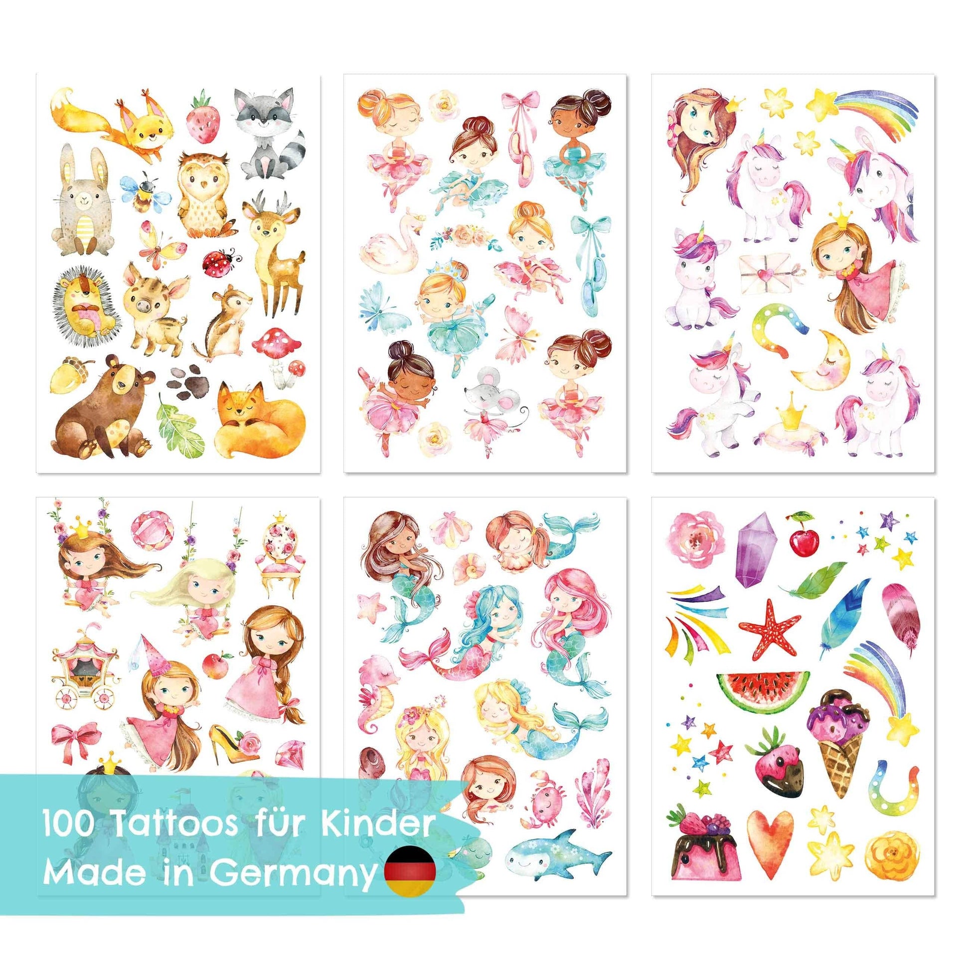 Villem 🦄 100 ajutist tätoveeringut – sünnipäevapidu tüdrukutele Papierdrachen