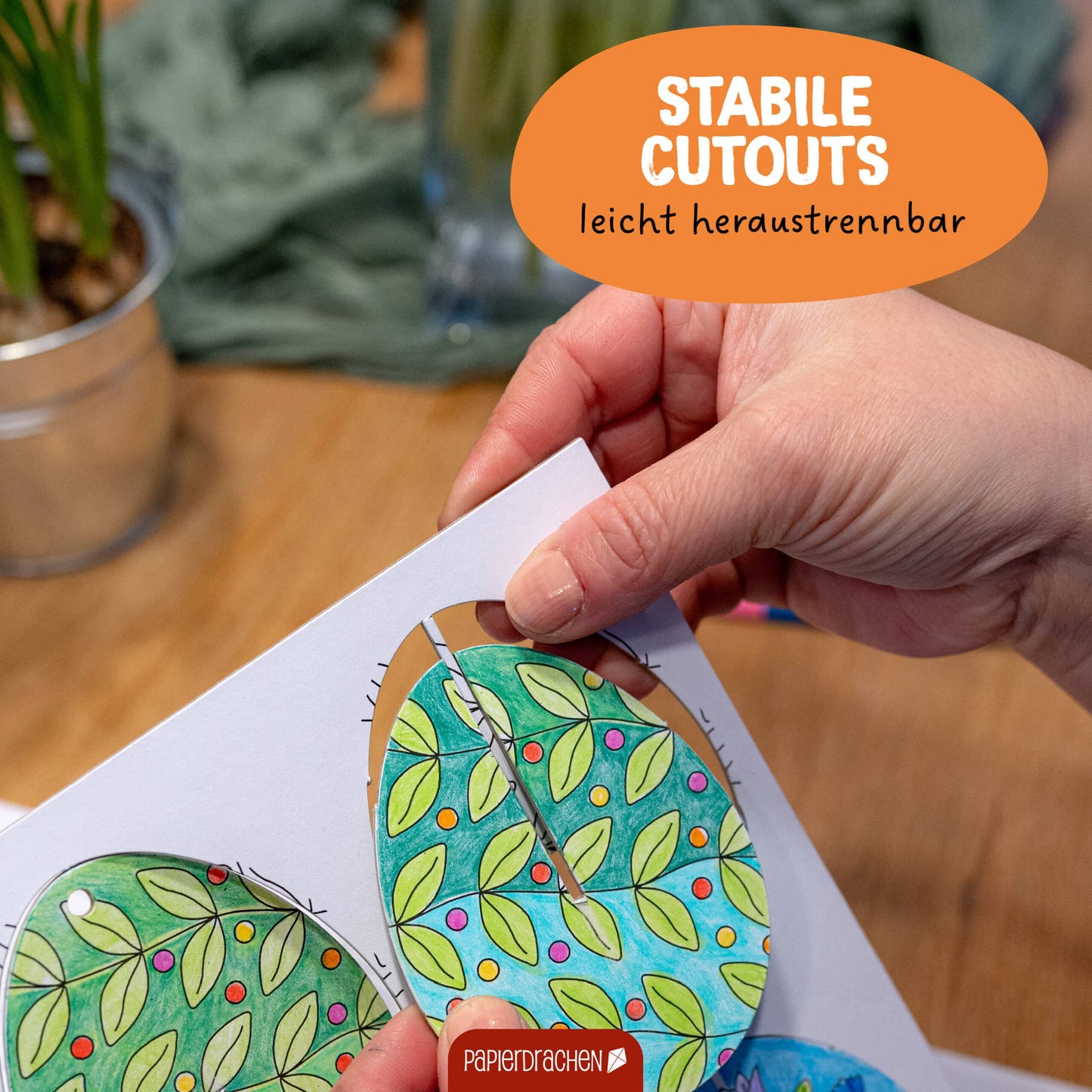 Villem Kaunista ise 3D munad meisterdamiskomplekt, 12 tk Papierdrachen