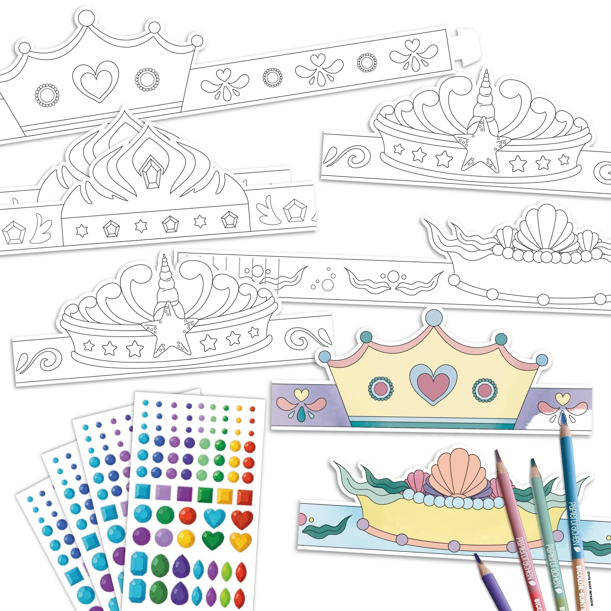 Villem Paberist kroonide meisterdamise loovkomplekt „Müütilised olendid“, 8 tk Papierdrachen