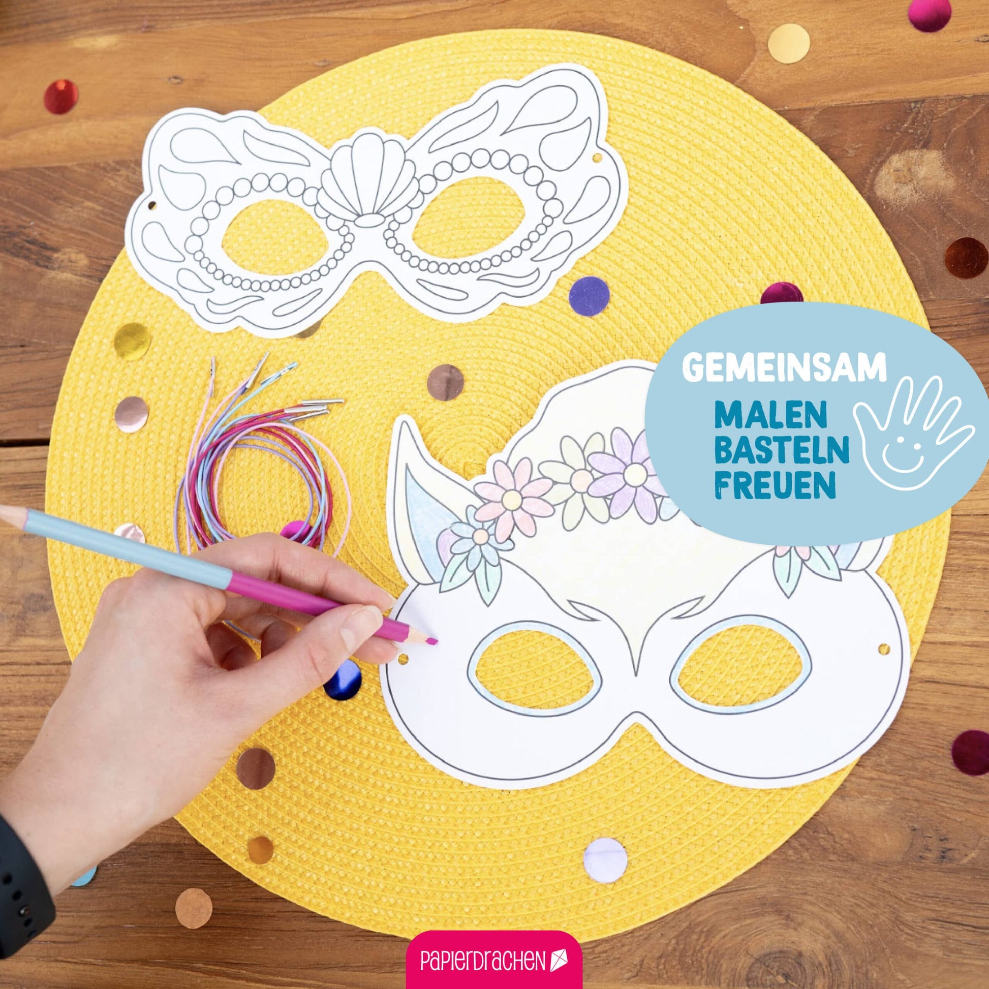 Villem Paberist maskide meisterdamise loovkomplekt, 8 tk Fantaasialoomad Papierdrachen