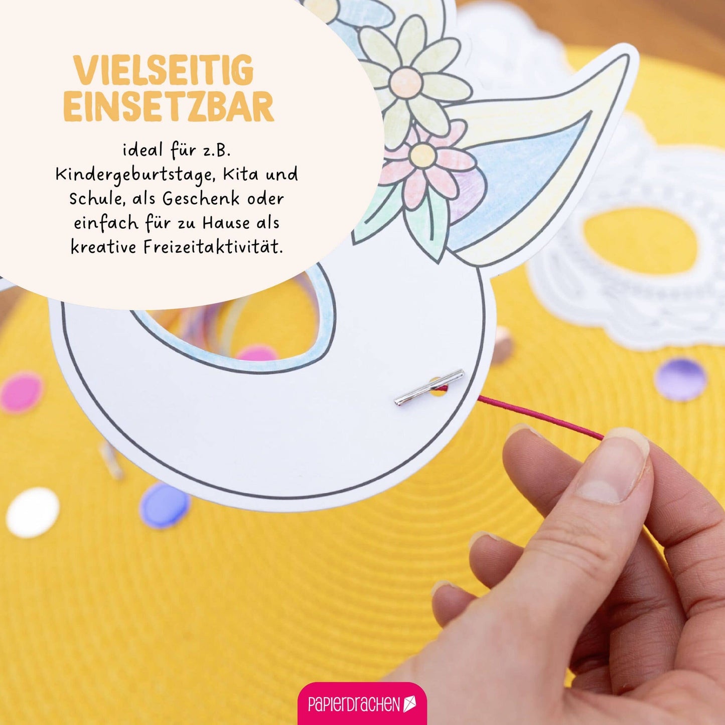 Villem Paberist maskide meisterdamise loovkomplekt, 8 tk Fantaasialoomad Papierdrachen