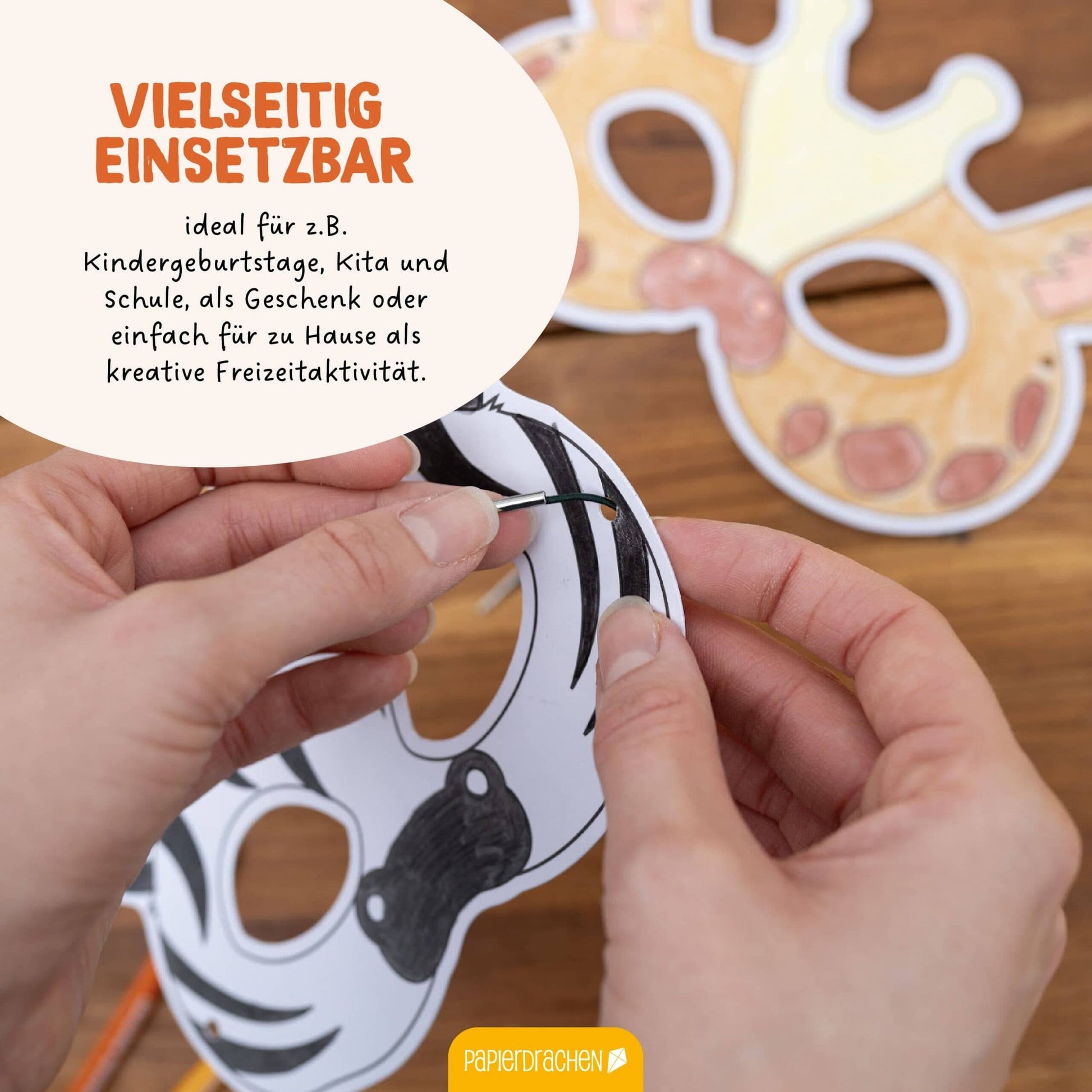 Villem Paberist maskide meisterdamise loovkomplekt, 8 tk Loomakesed Papierdrachen