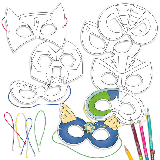 Villem Paberist maskide meisterdamise loovkomplekt, 8 tk Superkangelased Papierdrachen