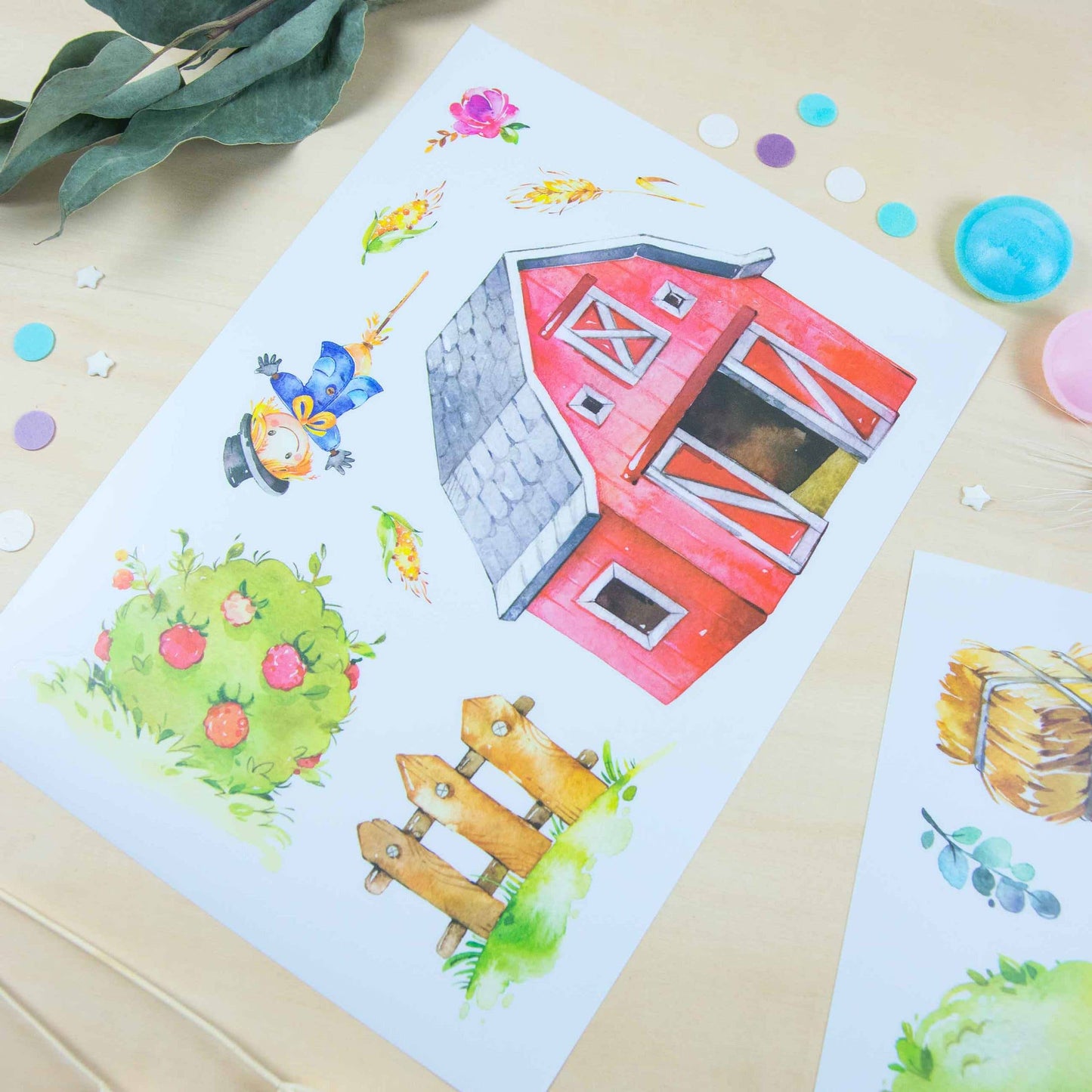 Villem Paper kites wall decals farm Papierdrachen