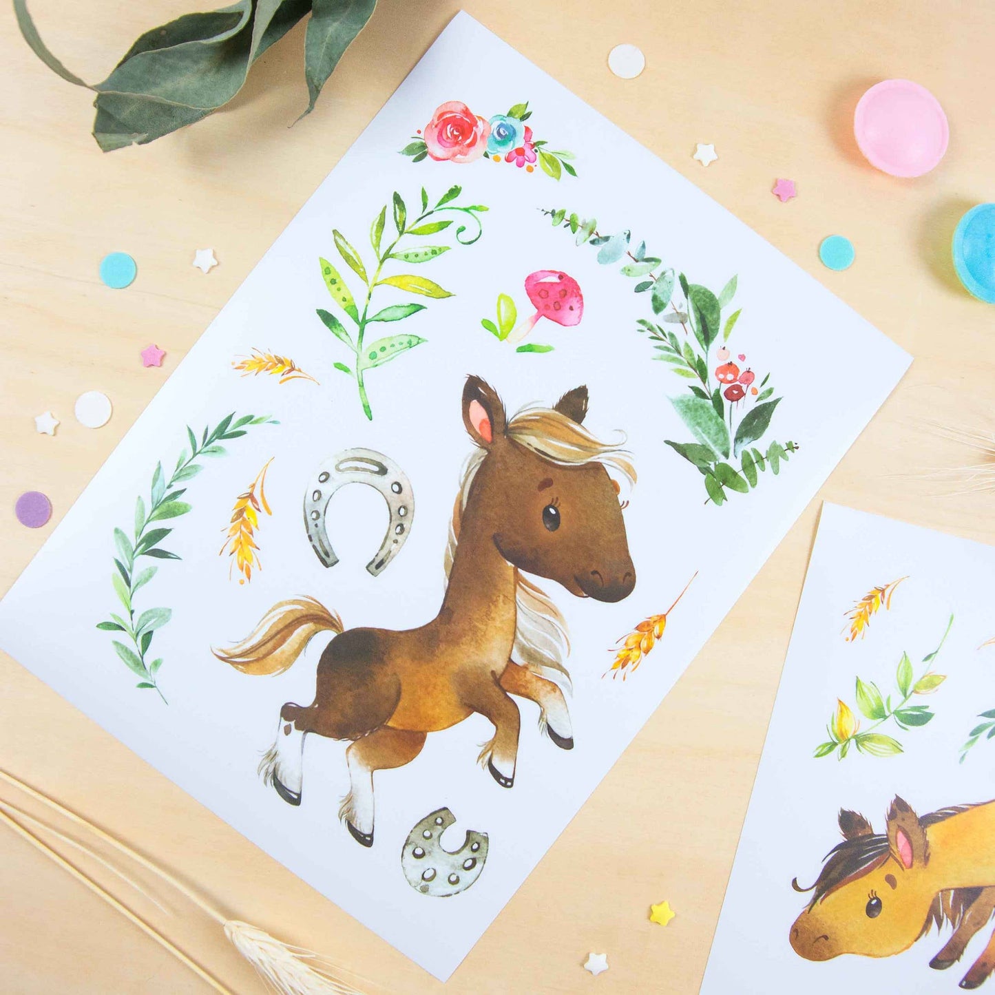 Villem Paper kites wall stickers horses Papierdrachen