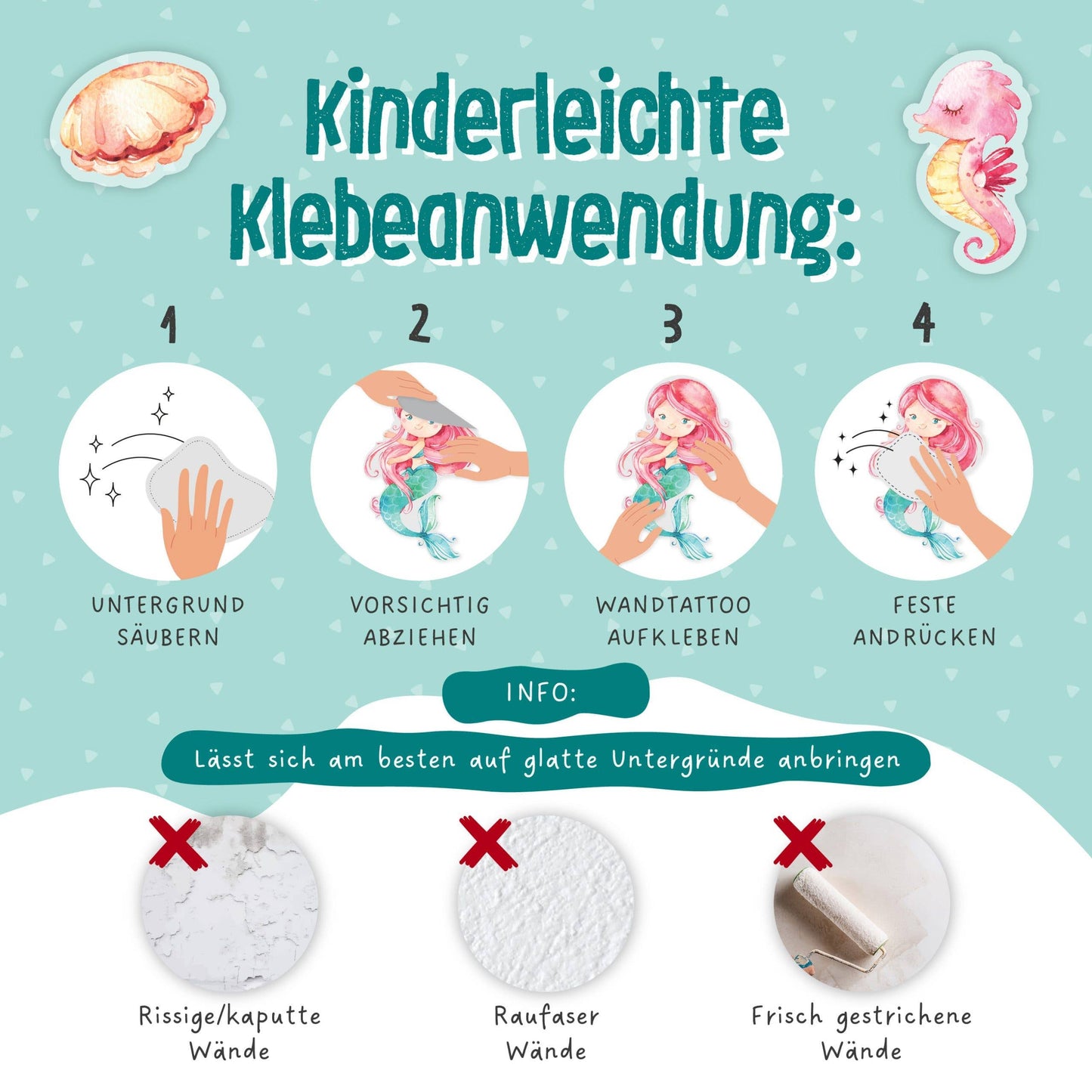 Villem Paper kites Wall stickers Mermaid Papierdrachen