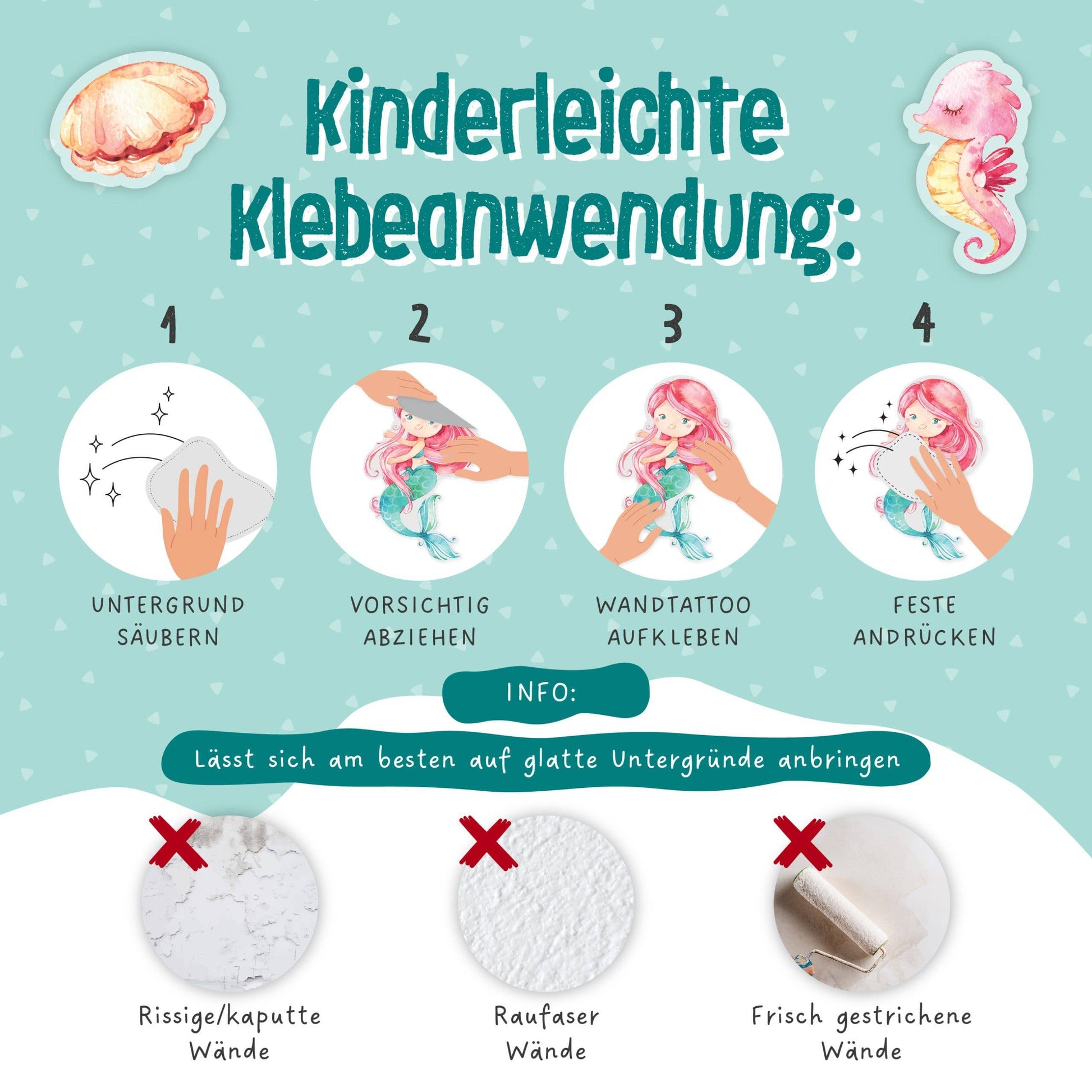Villem Paper kites Wall stickers Mermaid Papierdrachen
