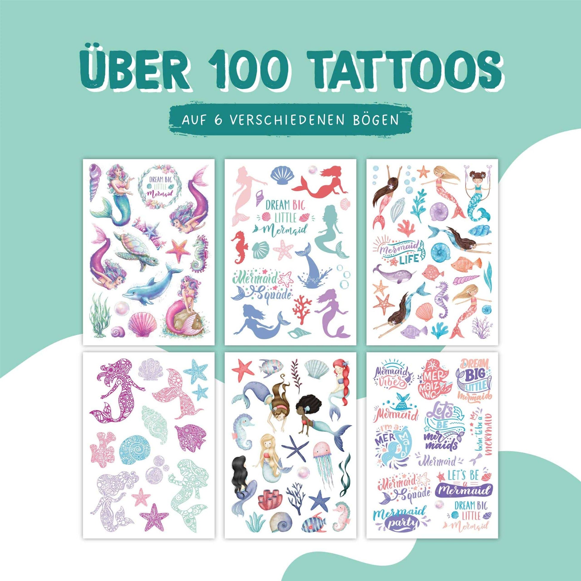 Villem Papierdrachen Kids' Tattoos - Mermaids Papierdrachen