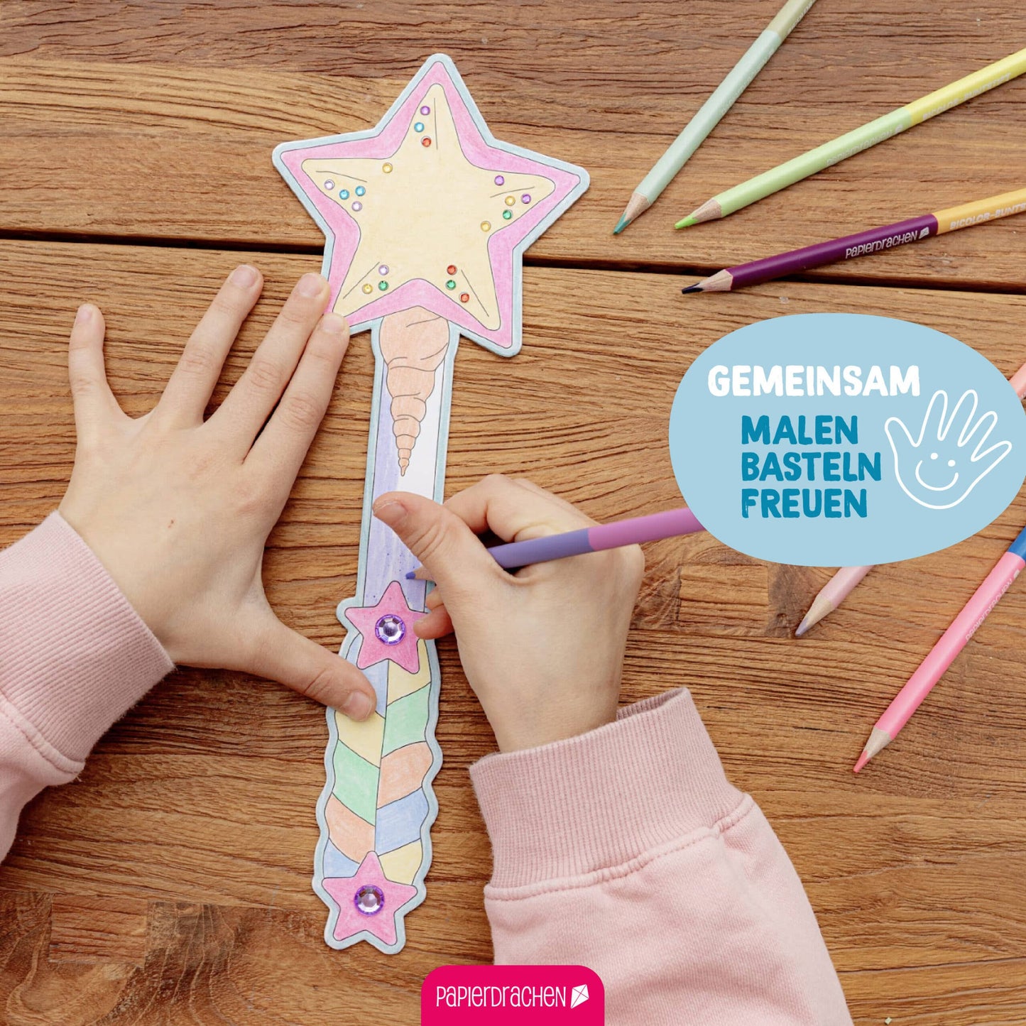 Villem Võlukepi meisterdamise loovkomplekt „Fantaasiaolendid“, 4 tk Papierdrachen