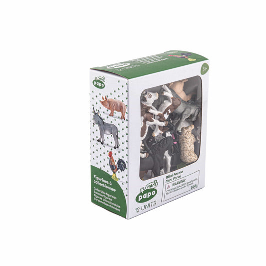 Villem Mini Plus Farm Figurines, 12 Pieces Papo