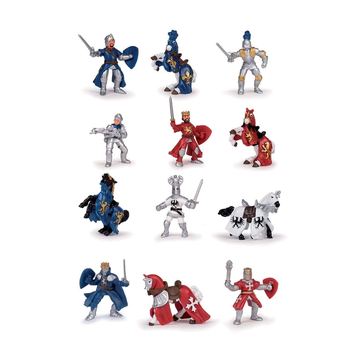 Villem Mini Plus Knights Figurines, 12 Pieces Papo