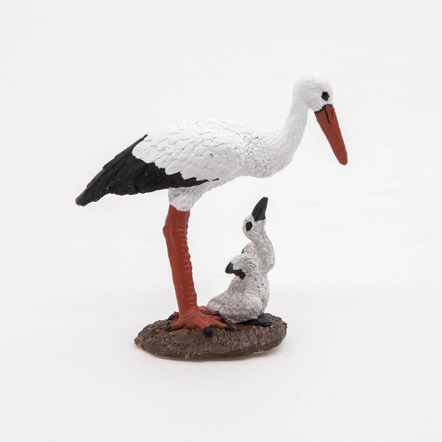 Villem Stork Figurine and Its Baby Papo