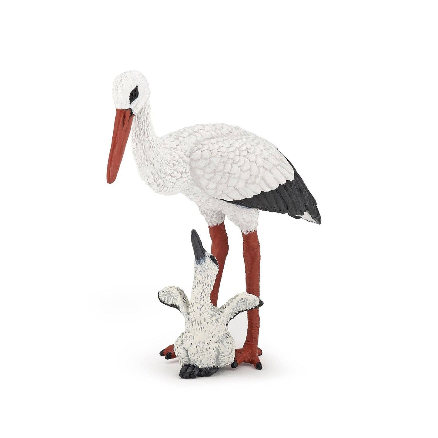 Villem Stork Figurine and Its Baby Papo