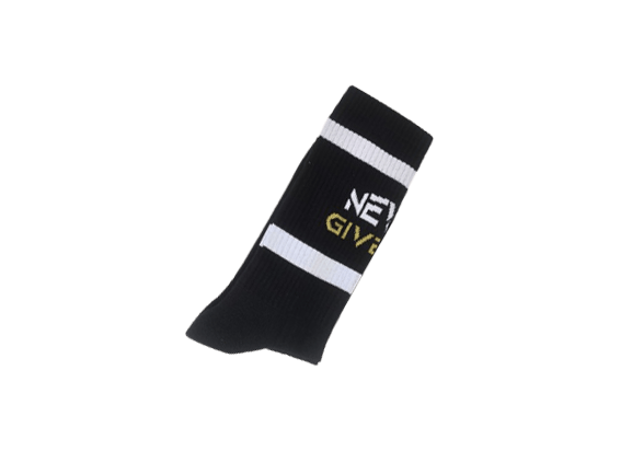 Villem Pehmed spordisokid SOCKS NEVER GIVE UP BLACK PEGADA SOCKS