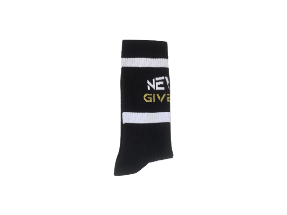 Villem Pehmed spordisokid SOCKS NEVER GIVE UP BLACK PEGADA SOCKS