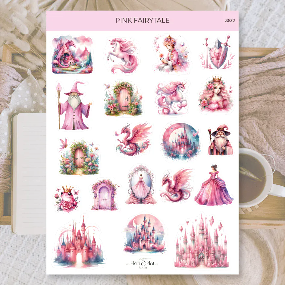 Villem Kleebised: Pink fairytale | valge matt vinüül Plan & Plot Studio