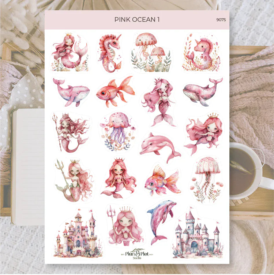 Villem Kleebised: Pink ocean 1 | Valge matt vinüül Plan & Plot Studio