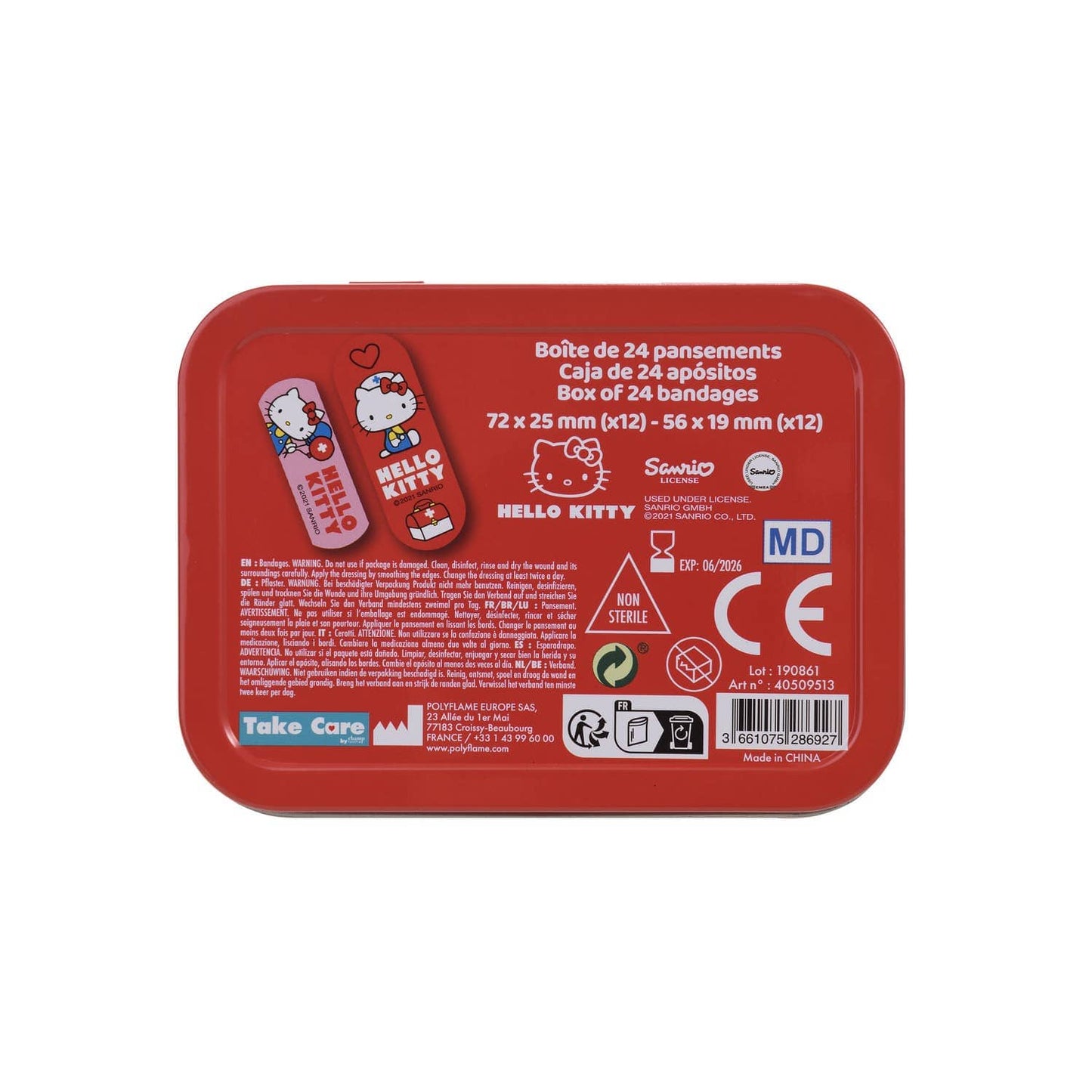 Villem Hello Kitty plaastrid- karbis 24 tk POLYFLAME