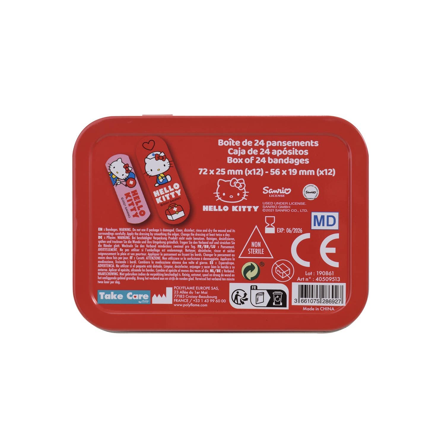 Villem Hello Kitty plaastrid- karbis 24 tk POLYFLAME
