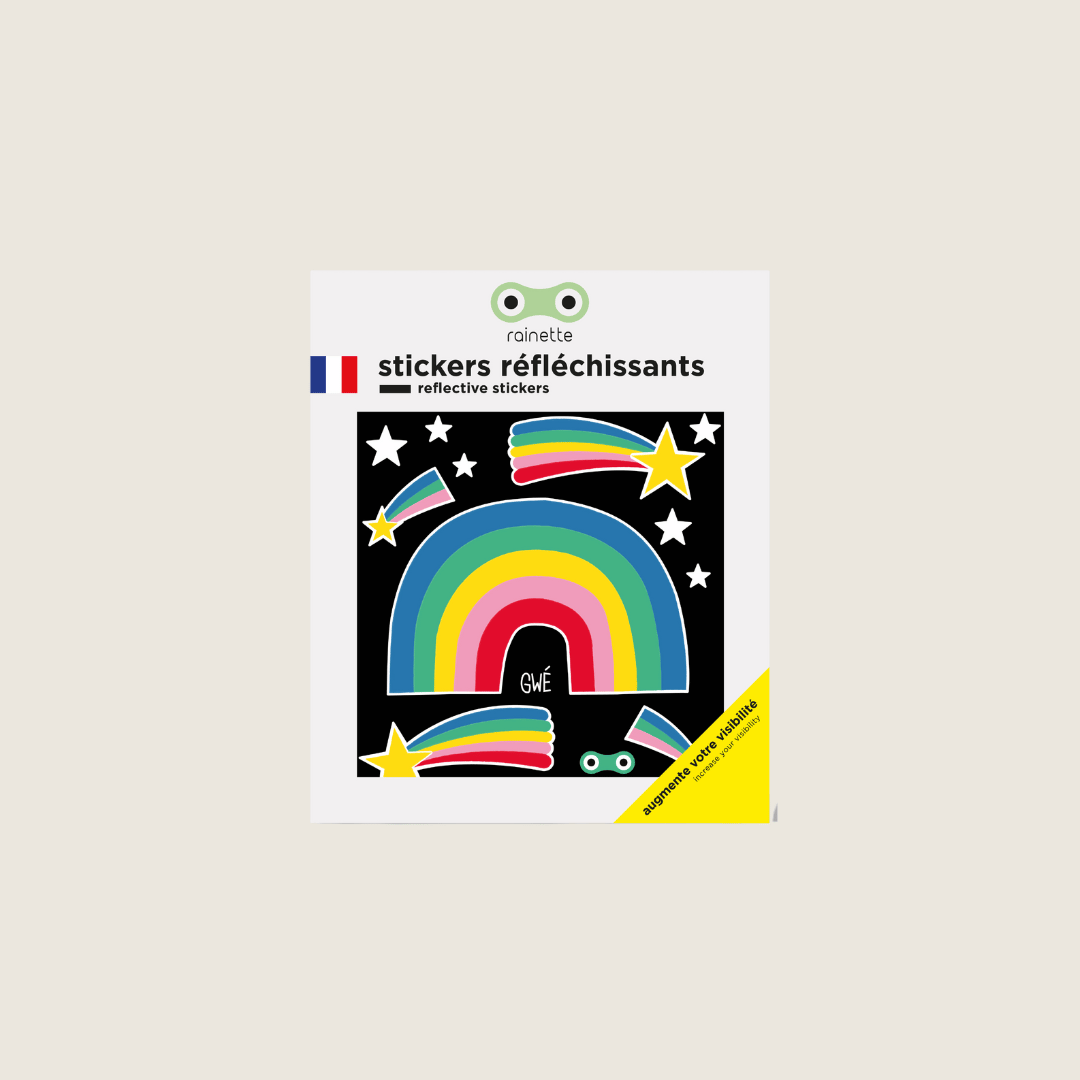 Villem Retropeegeldavad turvakleebised kiivrile ja rattale Rainbow RAINETTE