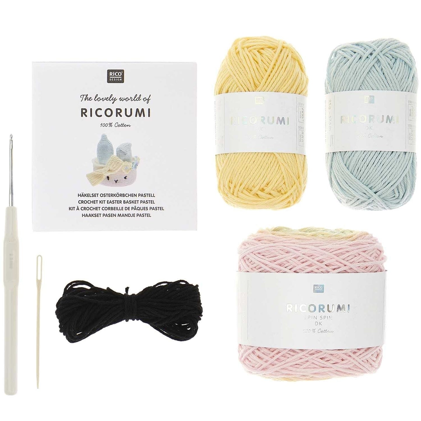 Villem Heegeldamise loovkomplekt Ricorumi Lihavõttekorv - Roosa Rico Design