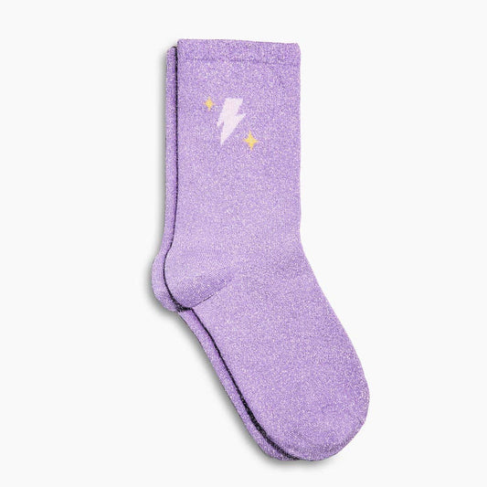 Villem Purple Glitter Socks SI SI LA PAILLETTE