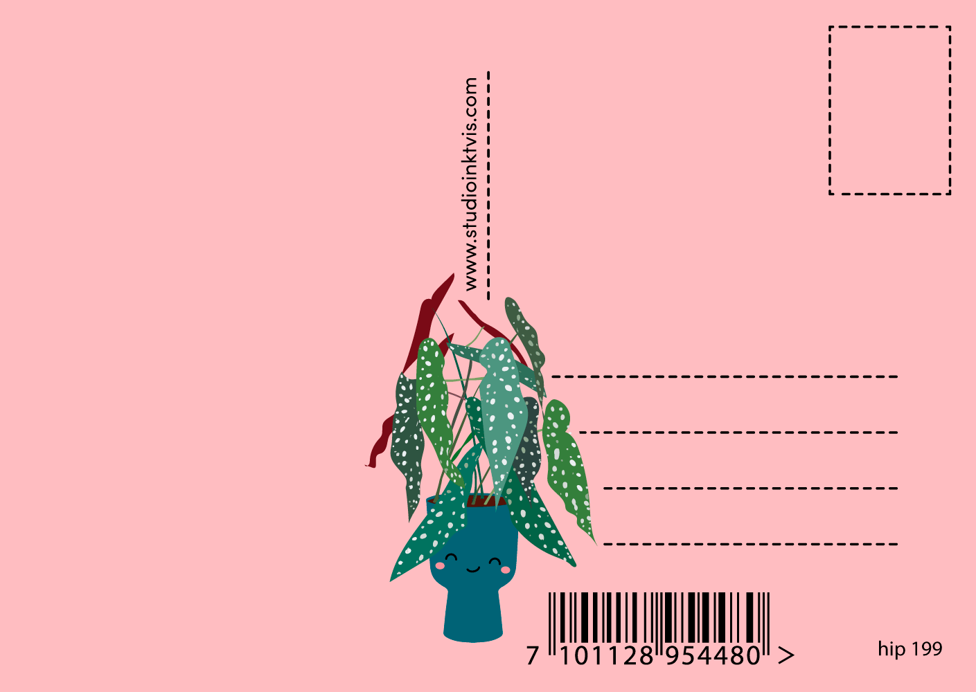 Villem Postkaart – “Hope All Your Plants Fit” Studio Inktvis