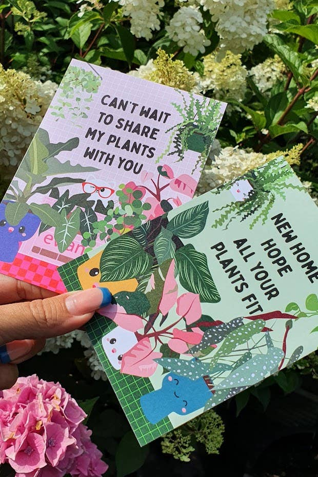 Villem Postkaart – “Hope All Your Plants Fit” Studio Inktvis