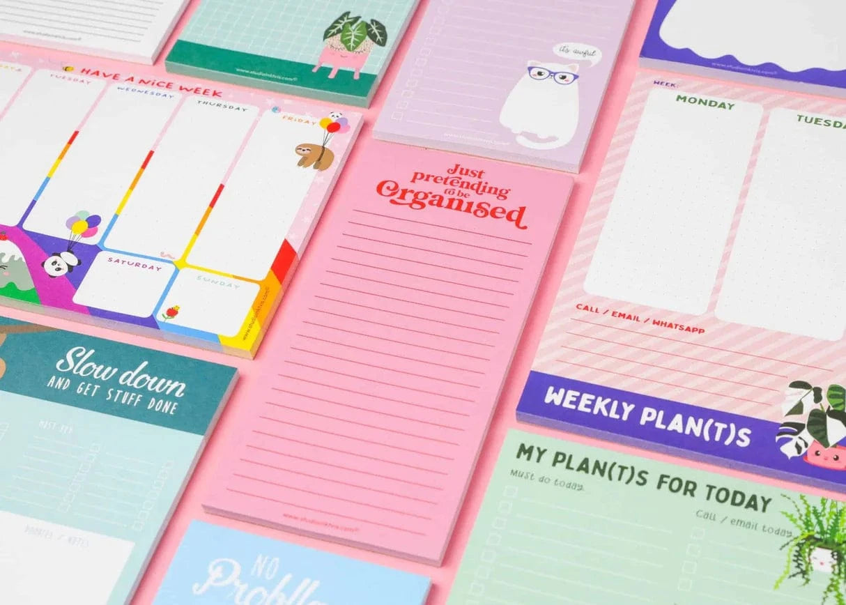 Villem To do list märkmepaber 10×21 cm - “Just Pretending to be Organised” Studio Inktvis