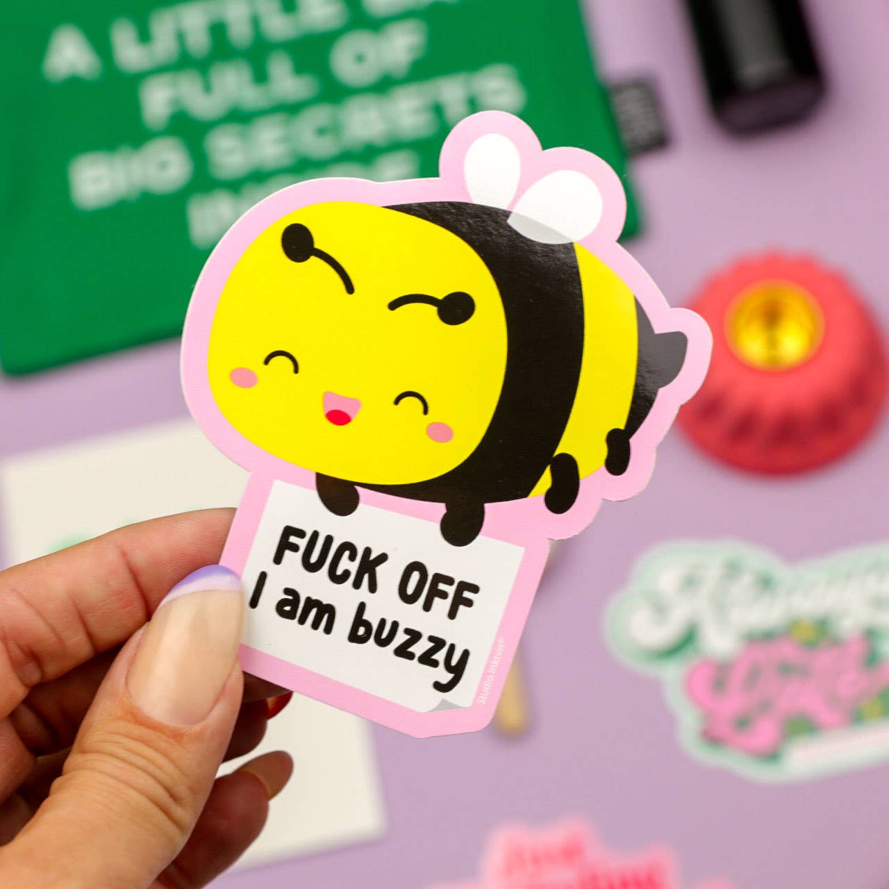 Villem Vinüülkleebis – “Bee Fuck Off I’m Buzzy” Studio Inktvis