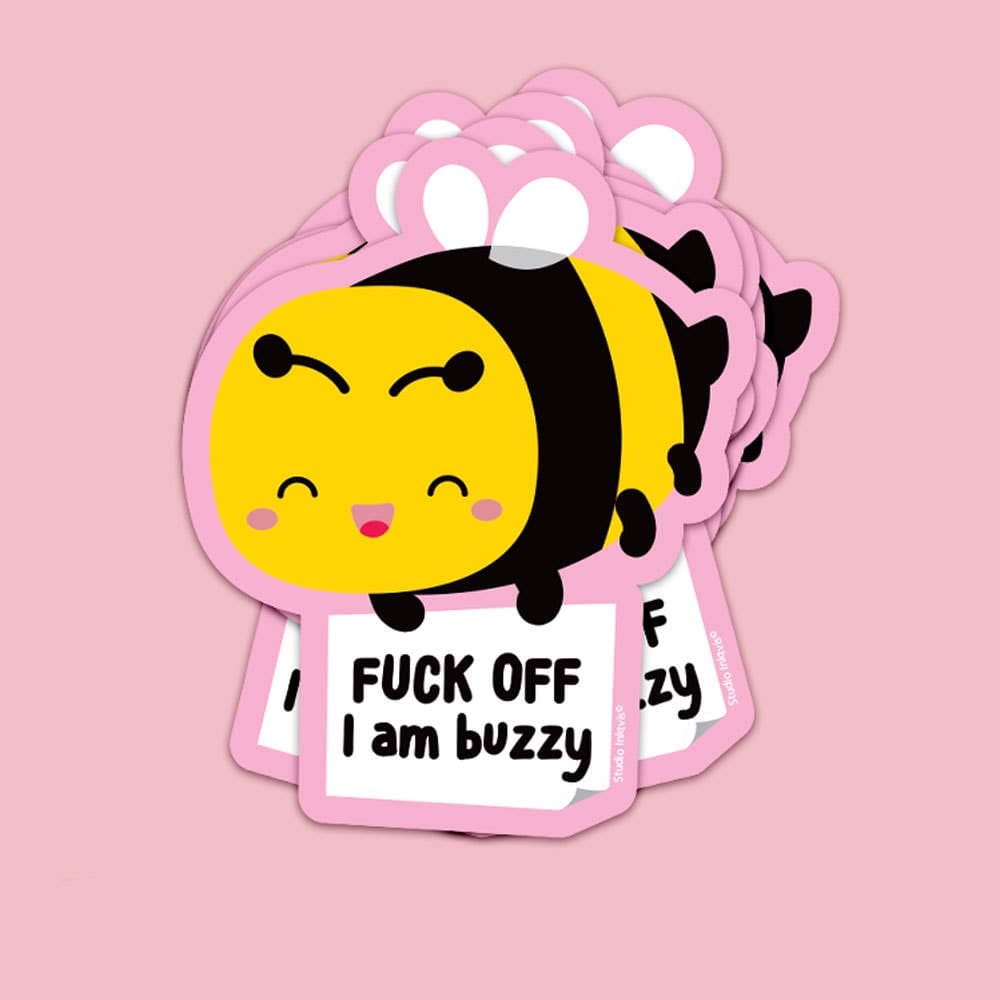 Villem Vinüülkleebis – “Bee Fuck Off I’m Buzzy” Studio Inktvis
