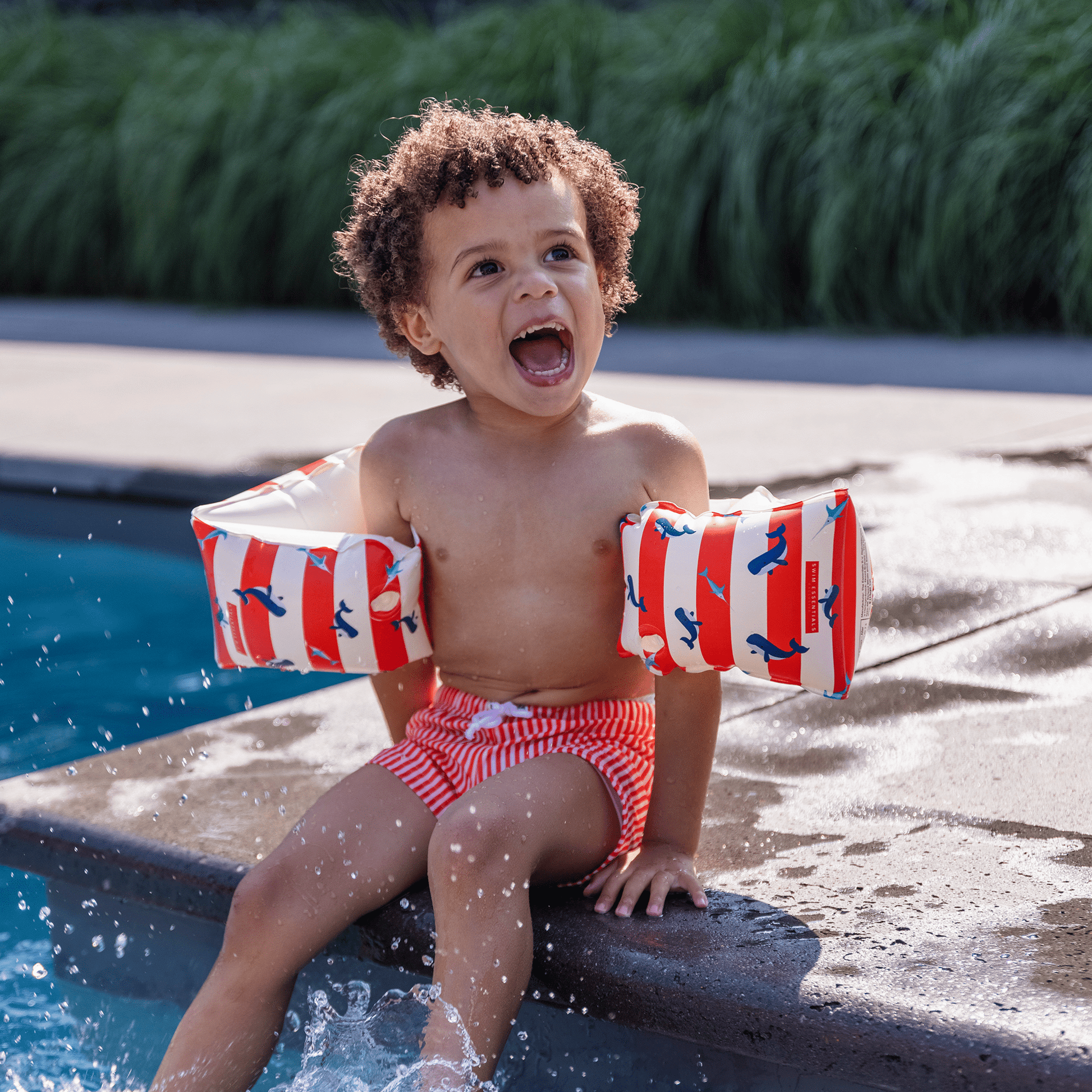 Villem Arm Bands - Red/White - Ocean Stripes: 2/6 Years Swim Essentials